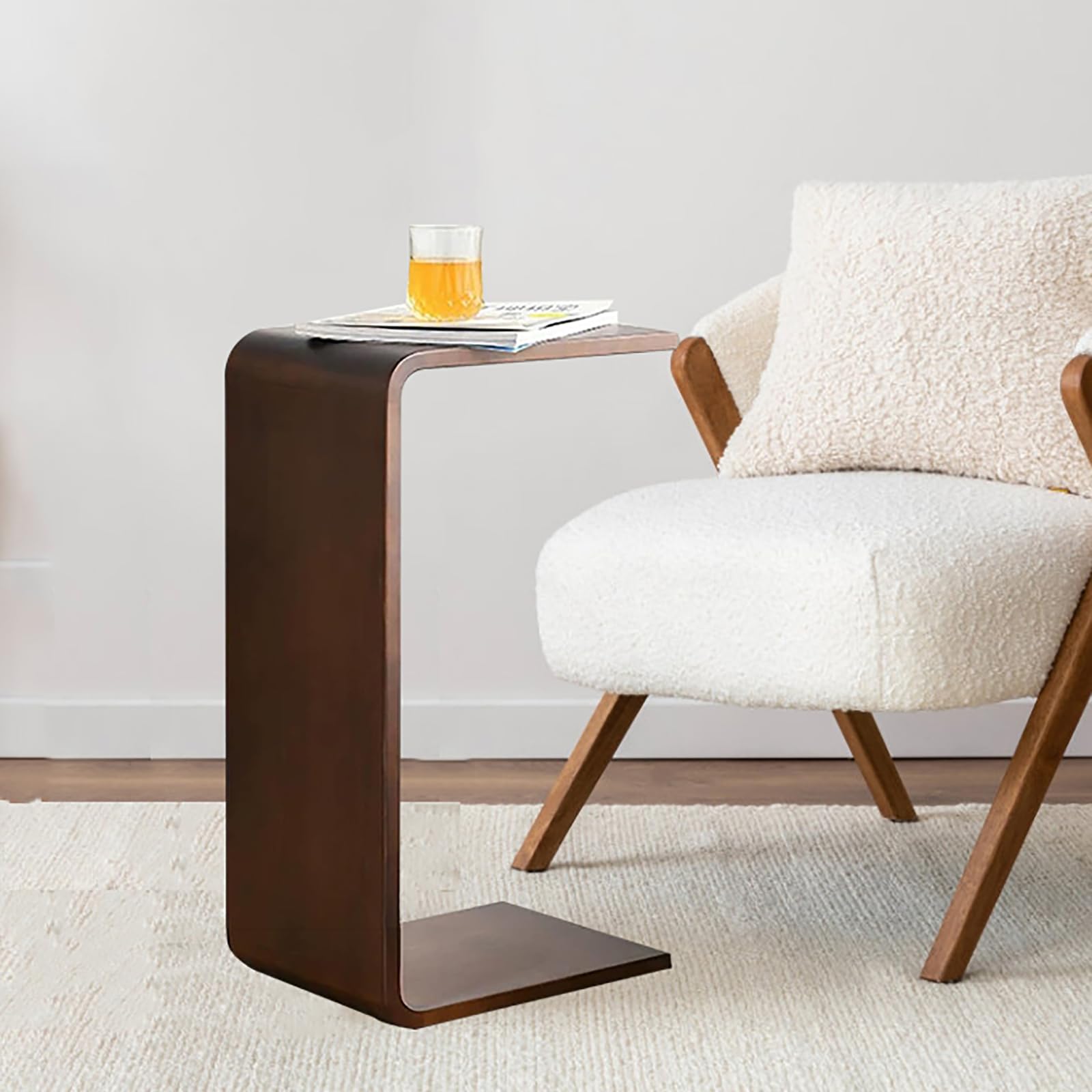 Mesa deslizable para sofá en forma de C ideal para desayunar y trabajar con portátil