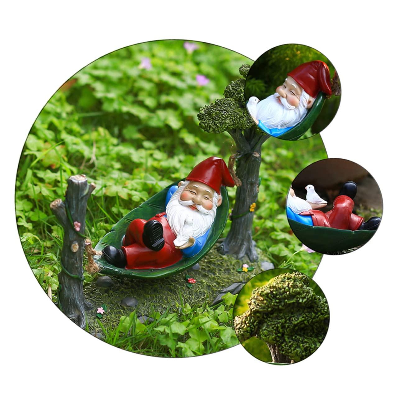 Weihnachtswichtel Gartenfigur Resin Hängematte Langlebige Kreative Harzdeko Für Außenbereich Rasen Und Mikrolandschaft Geschenkidee