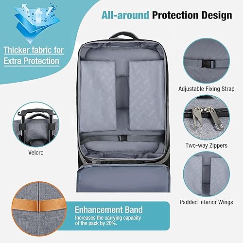 Miniatura 4 de Bolsa de viaje mejorada para asiento de automóvil con ruedas, bolsas de asiento de automóvil para viajes aéreos, bolsa de almacenamiento de asiento