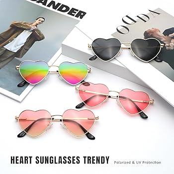 Eiuizah Polarized Heart Sunglasses for Women Men - Cute