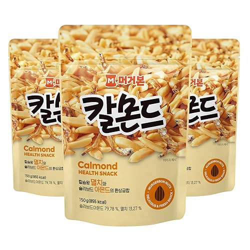 Miniatura 8 de MURGERBON Almendras con anchoas 5.29 oz (150 g) Anchoa coreana tranquila, dulce y salada con almendras en rodajas, salados, crujientes, deliciosos y