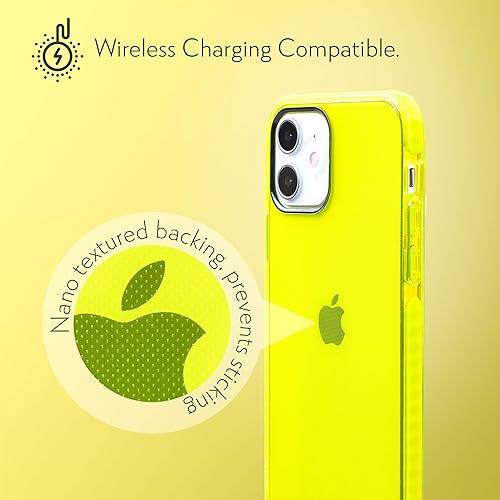 Miniatura 5 de SteepLab Funda de barrera para iPhone 12 Mini, protección de 360 grados que absorbe impactos con bisel elevado y colores llamativos (amarillo neón