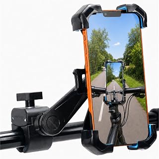 Motorcycle Phone Mount with Extension Arm, 2 Bike Mounting Modes