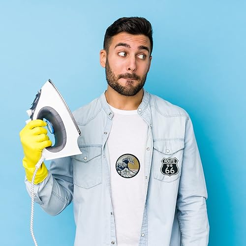 Miniatura 4 de Parche para planchar, parche japonés The Great Wave Off Kanagawa con apliques, bonita insignia bordada para planchar o coser, accesorios de ropa de