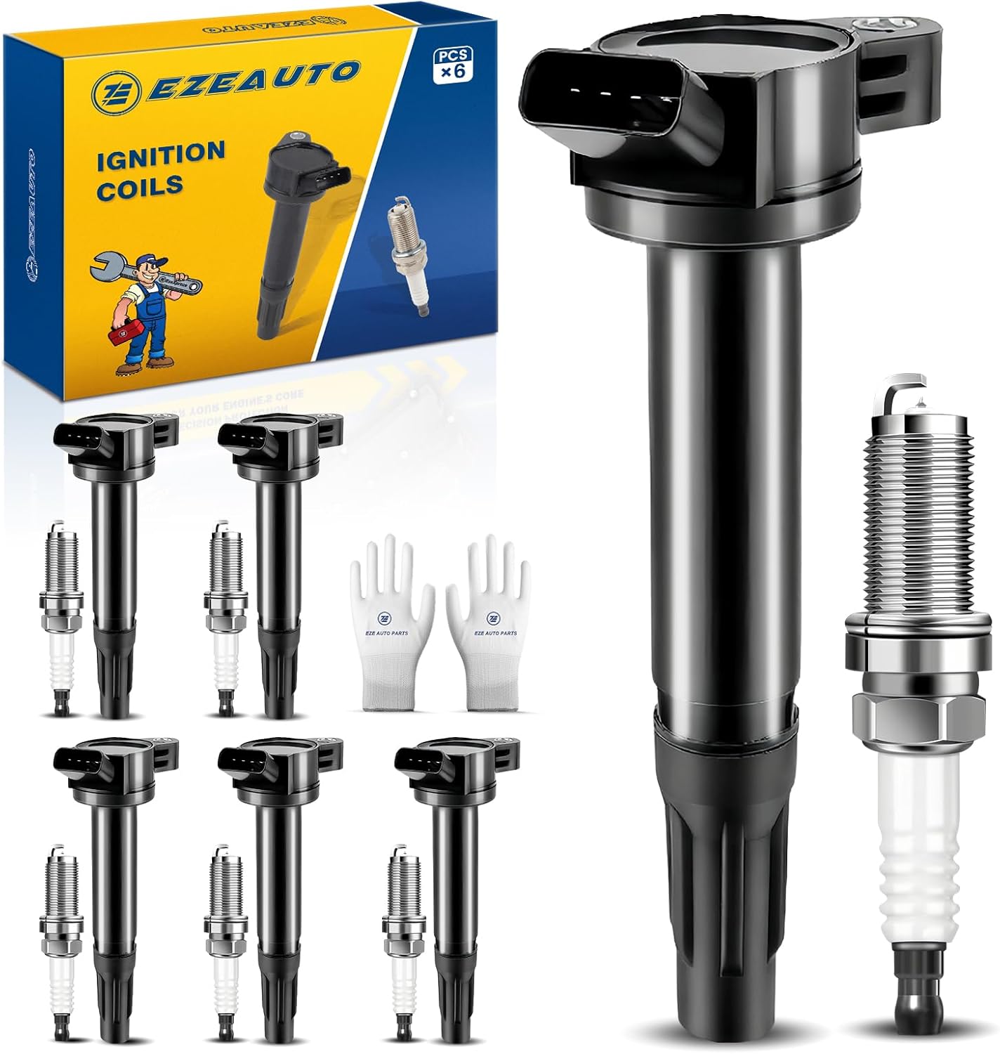 EzeXpreze UF648 Ignition Coil &97390 Iridium Spark Plug For Chrysler 200 300 TOWN & COUNTRY/Dodge Avenger Challenger Charger Durango Grand Caravan Journey/Jeep Wrangler/Ram 1500 2500 3500 C1791