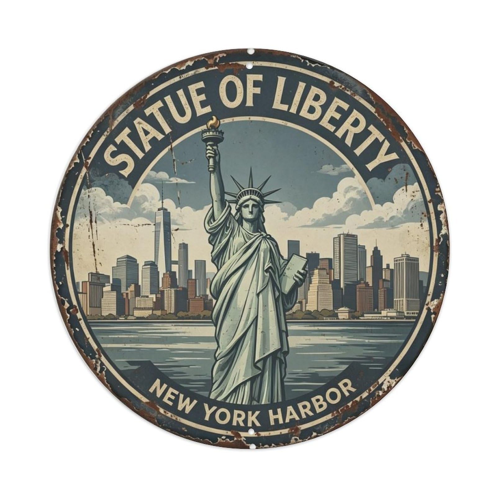 Statue Of Liberty New York Metal Tin Sign Plaque