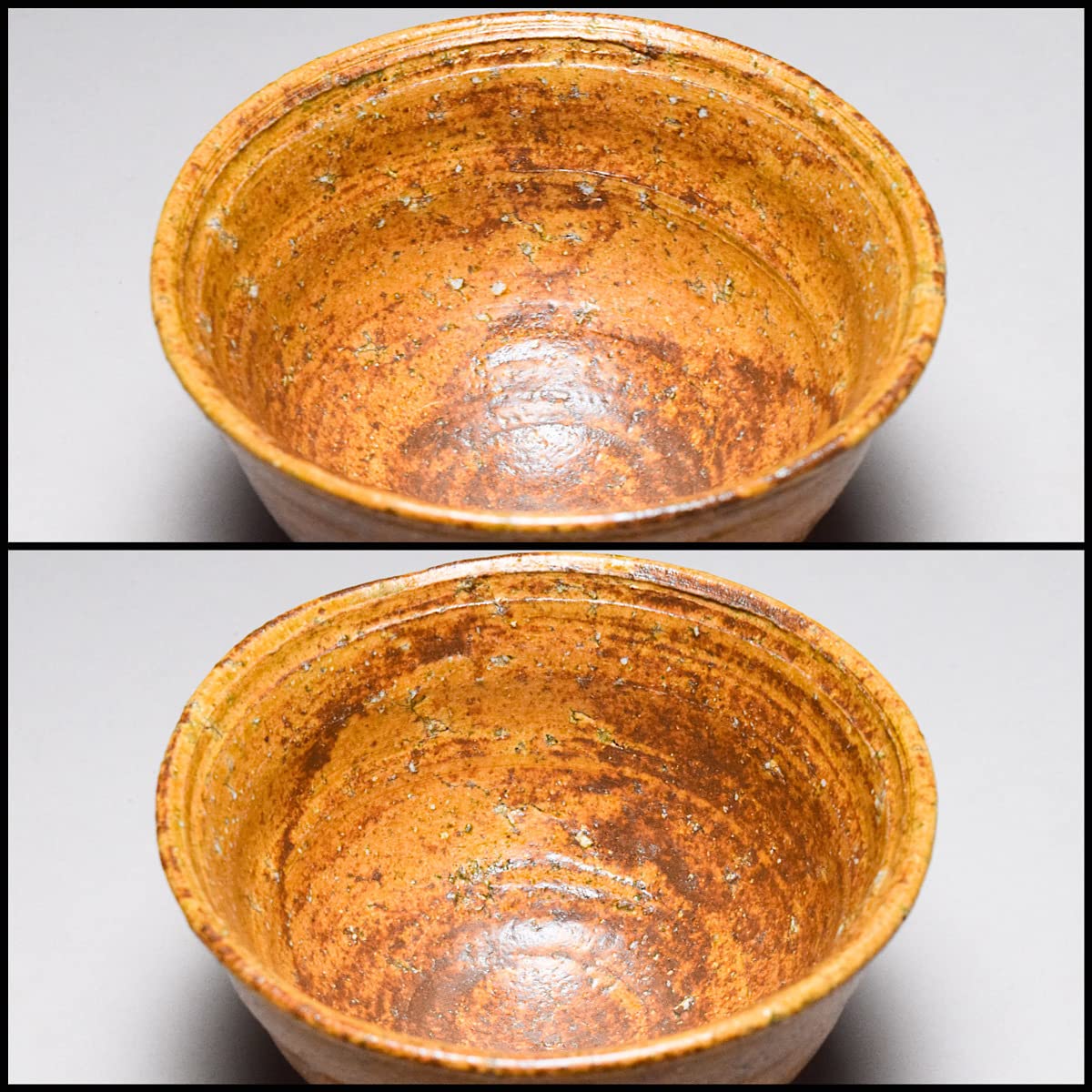 Amazon.co.jp: 高橋楽斎ら掻き印信楽焼伊羅保茶碗共箱共布茶道具抹茶碗