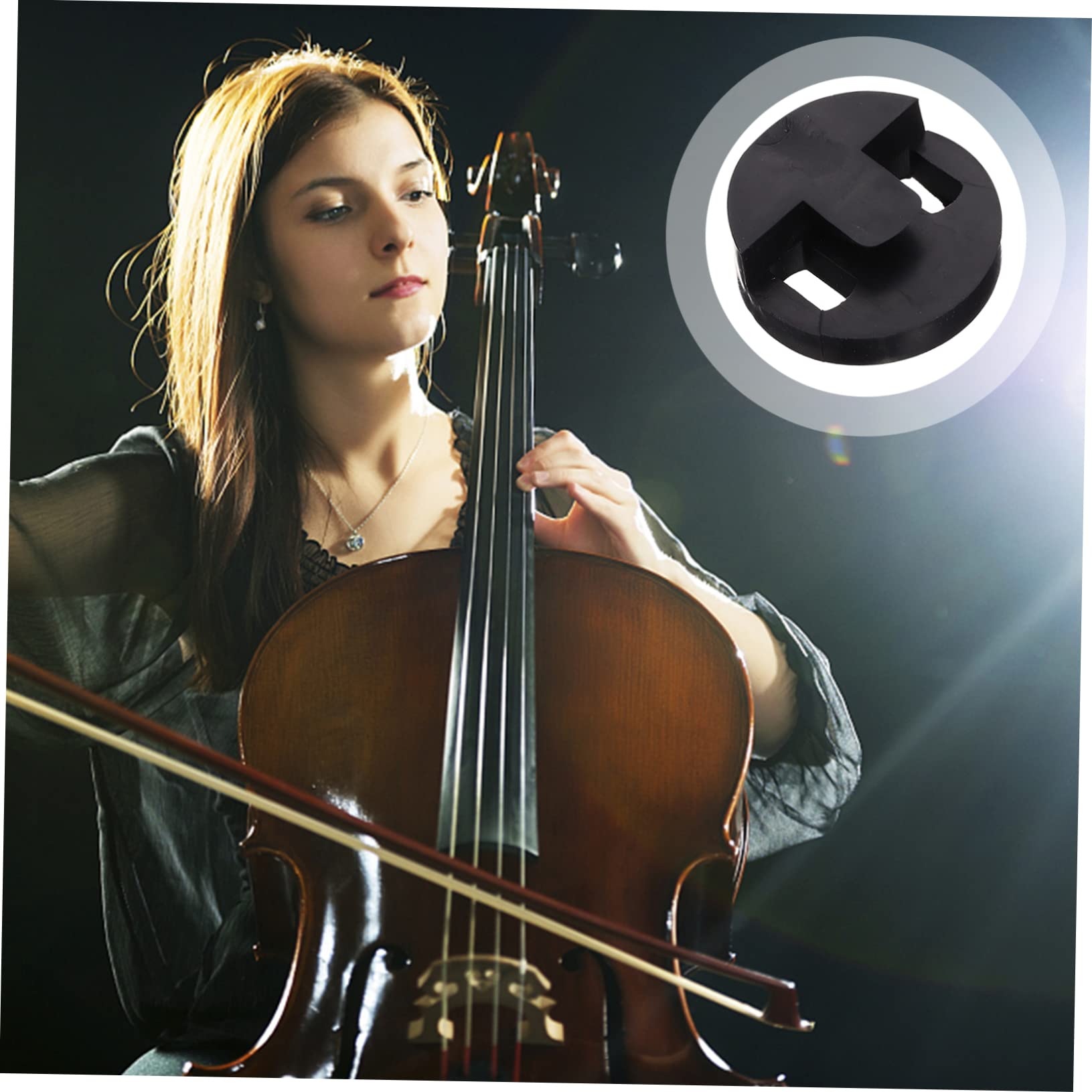 SUPVOX 2pcs Cello Muffler Professional Violoncello Practice Accessory Round Rubber Cello Stopper