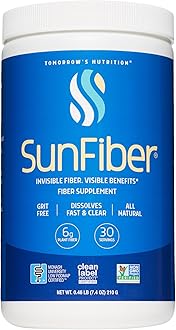 Tomorrow's Nutrition, Sunfiber, Prebiotic Fiber Supplement for Digestive Health, Low FODMAP, Gluten-Free, Unflavored, 30 Servings