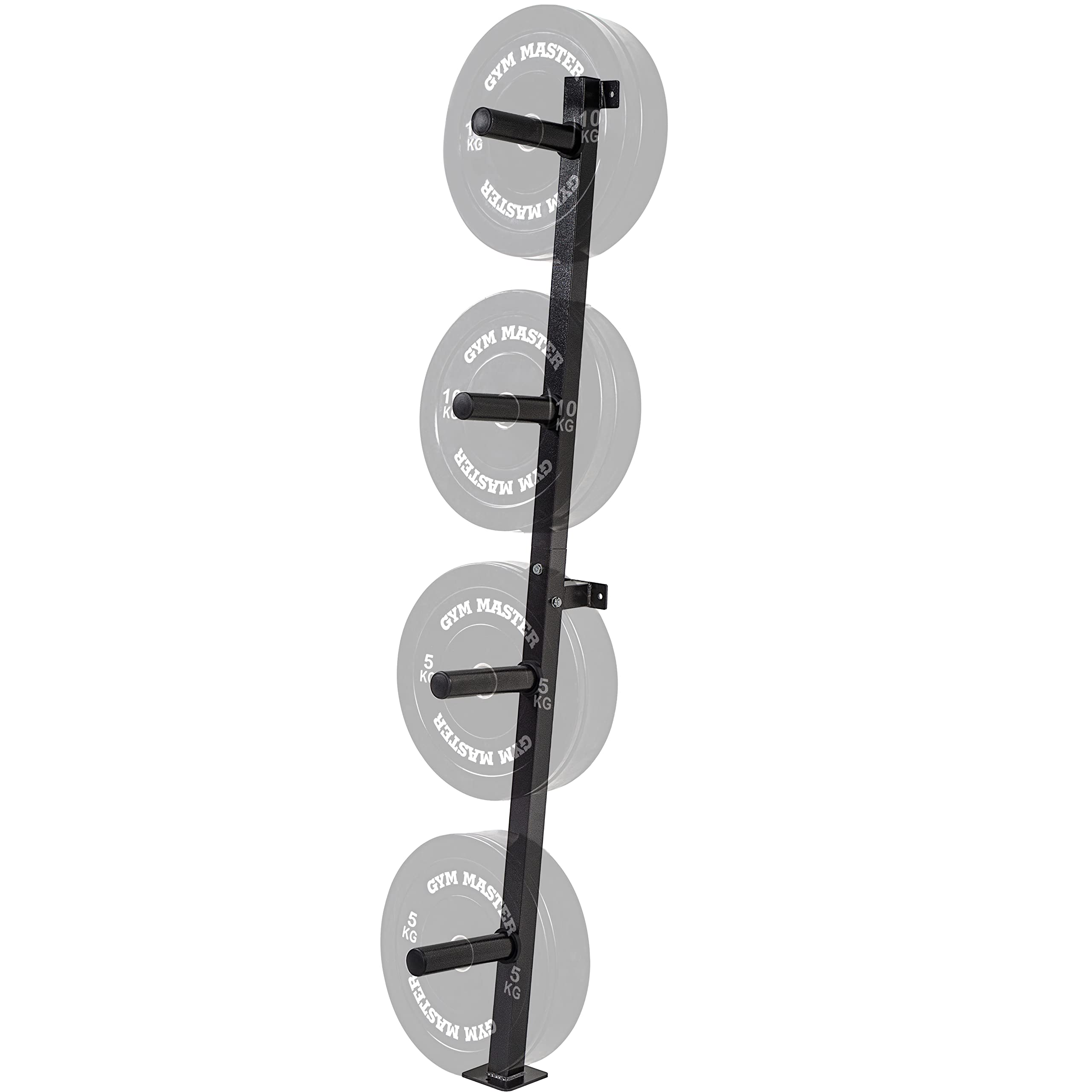 GYM MASTER Wall Mounted Olympic 2 inch Bumper Weight Plate Storage Rack Holder