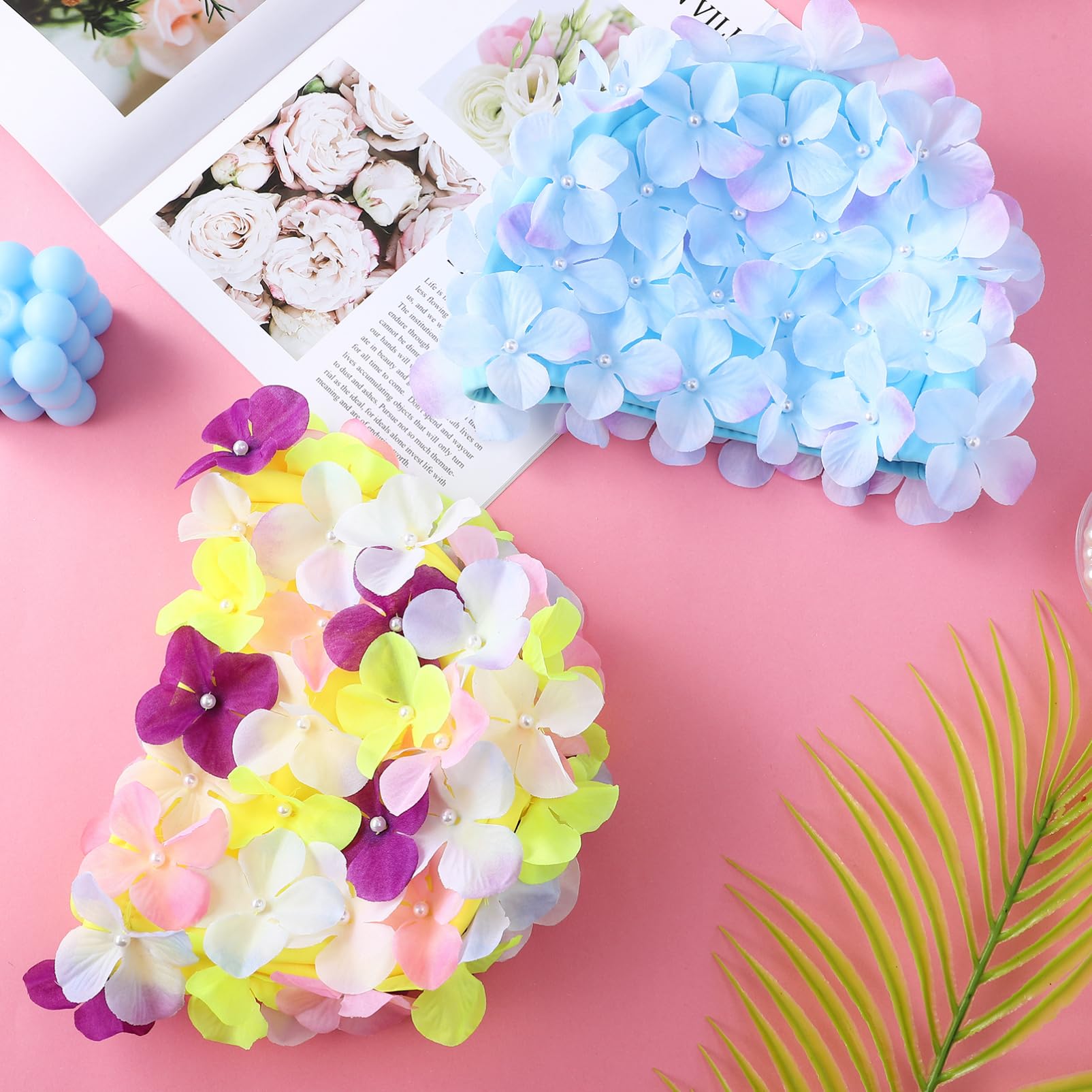 SUPVOX 2piezas Gorro De Baño para Piscina Estampado Floral Adecuado para Mujer y Hombre