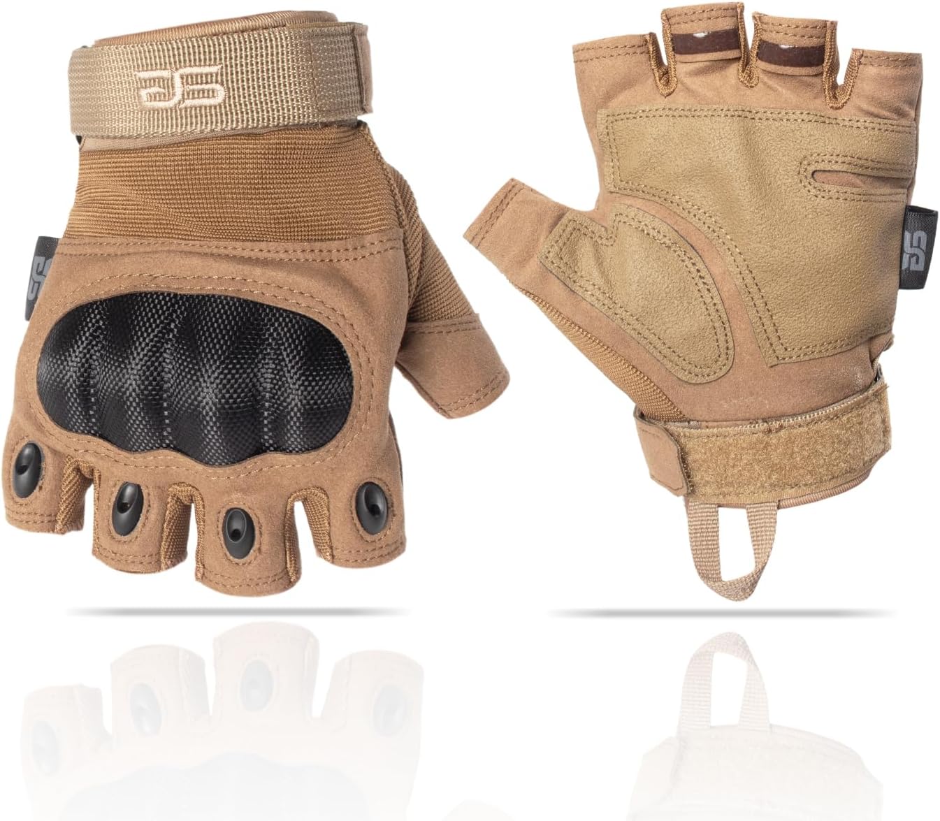 Glove Station- Fingerless Knuckle Tactical Gloves for Men - Motorcycle Gloves for Tactical Shooting, Airsoft, Hunting, Police Work and Hiking