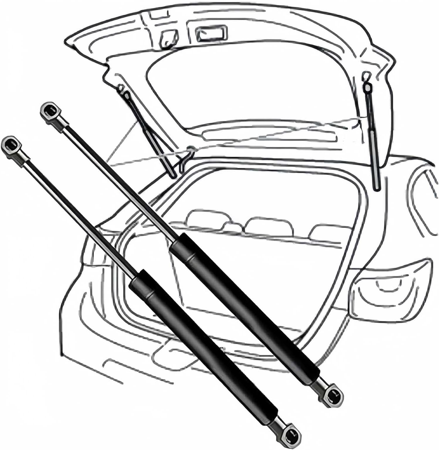 2 Pcs Liftgate Struts for BMW 3er Touring (E46) 2000-2005(OEM:51248232873)-54.3cm, Rear Hatch Lift Supports Gas Struts Shocks
