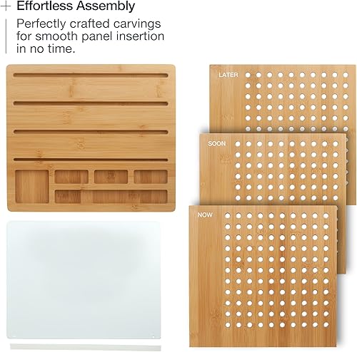 Miniatura 4 de Hoffengwell Organizador de archivos de madera para sistema de escritorio solución perfecta para la organización de la oficina en casa, clasificador