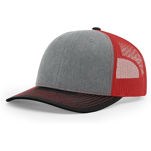 Richardson 112 Trucker Hat - Premium Blank Baseball Cap, Adjustable Snapback Hat - Structured Six Panel Richardson Blank Hats