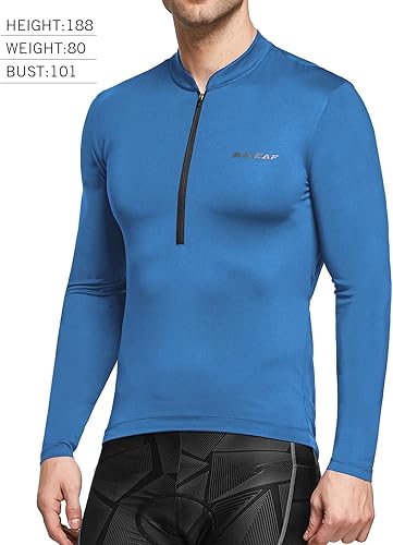 Miniatura 2 de BALEAF Mens Cycling Jersey Top Half Zip Bike Shirt 4 Rear Pockets Mountain Bicycle Quick Dry Reflective