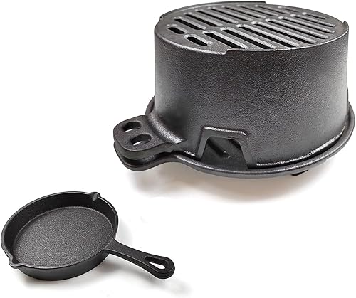 Miniatura 7 de Parrilla Hibachi pre-sazonada, parrilla de carbón para acampar al aire libre, barbacoa, cocinar..