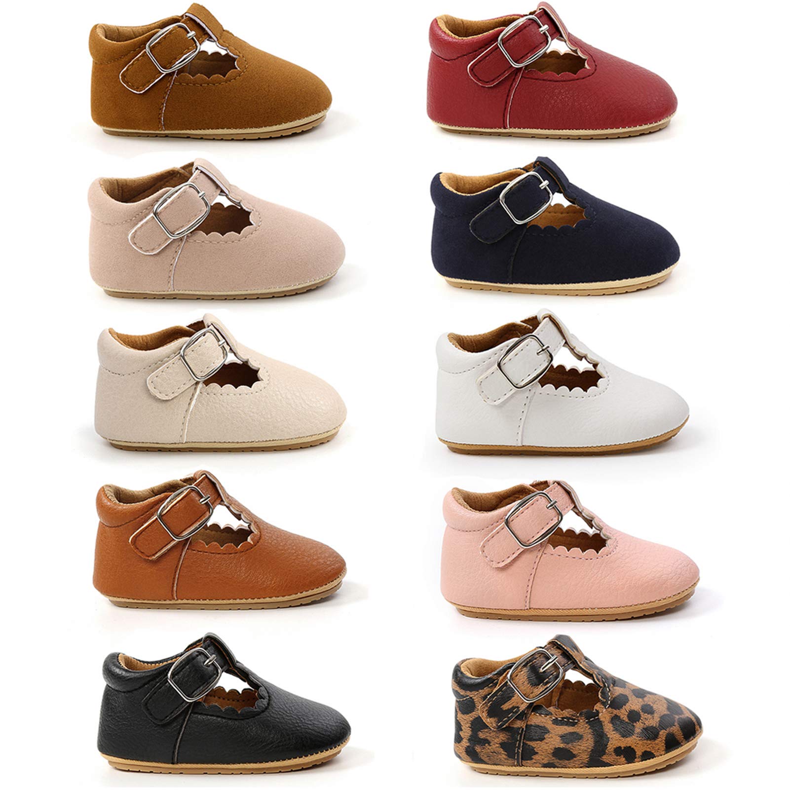 RVROVIC Neonata Mocassini Principessa Mary Jane Abiti piatti Scarpe Premium Leggero Morbido Sole Presepe Scarpe Bambino Scarpe