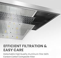 Vista 5 de Comfee CVU30W2AST Campana extractora de 30 pulgadas con conducto/sin conducto, campana de ventilación duradera de acero inoxidable para debajo