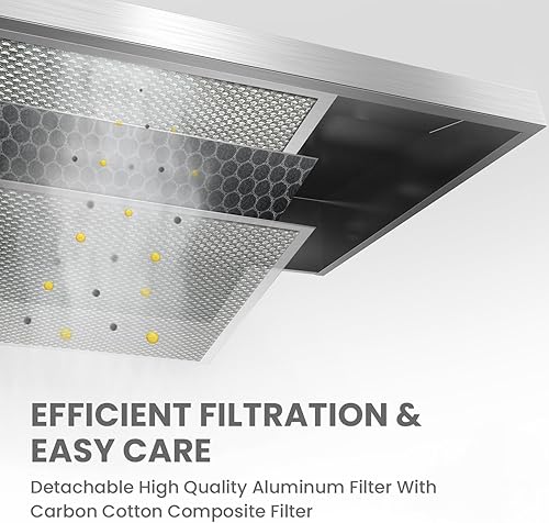 Miniatura 5 de Comfee CVU30W2AST Campana extractora de 30 pulgadas con conducto/sin conducto, campana de ventilación duradera de acero inoxidable para debajo