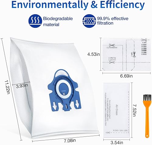 Miniatura 3 de Paquete de 20 bolsas de polvo 3D, compatibles con las bolsas de vacío Miele GN, de repuesto para Miele Classic C1, Complete C1, C2, C3, S400i, S600,