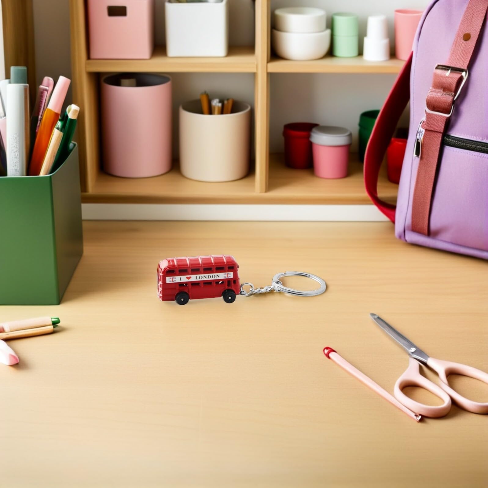 Ciieeo 16 Pezzi Portachiavi in Metallo con Pendenti Bus e Cabina Portachiavi Creativo e Resistente Accessori Regalo per Amici e Famiglia Facile da Trasportare