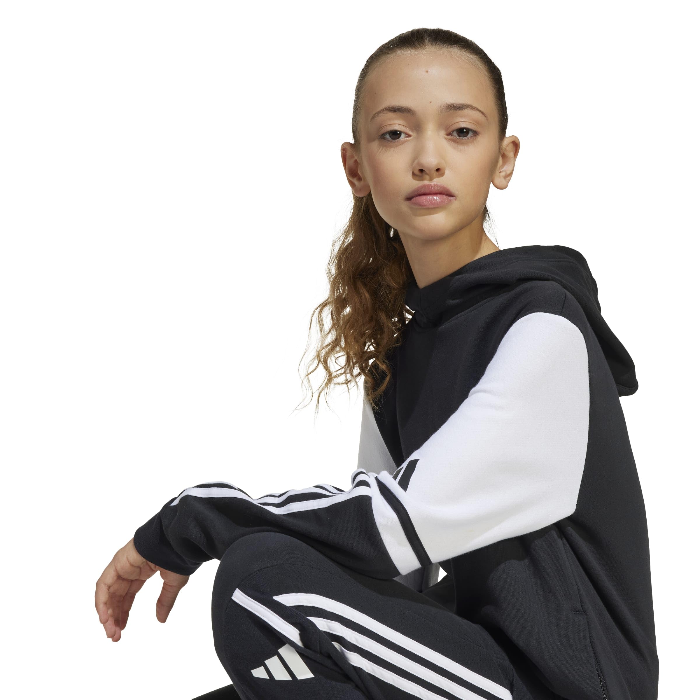 adidas Uniseks - dzieci Squadra25 Sweat Hoody Kids Sweatshirt, black/white, 7-8 Years