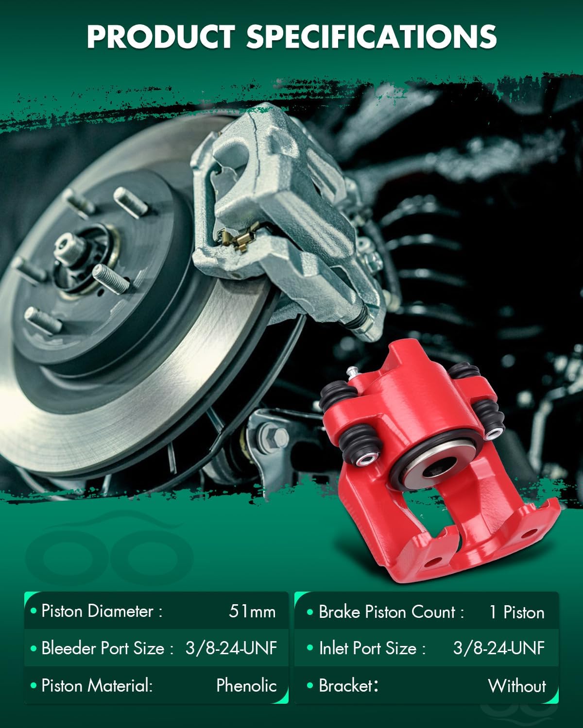 SCITOO 18-4678 Disc Brake Caliper Assembly Fit For Ford For Expedition/For F-150 / For F-150 Heritage/For F-250,For Lincoln Blackwood/Navigator/Town Car