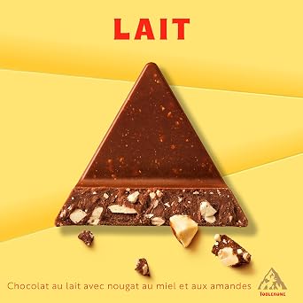 Toblerone - Swiss Milk Chocolate Bar, Honey, Nougat and Almonds - Pack of 3 Bars (100 g)