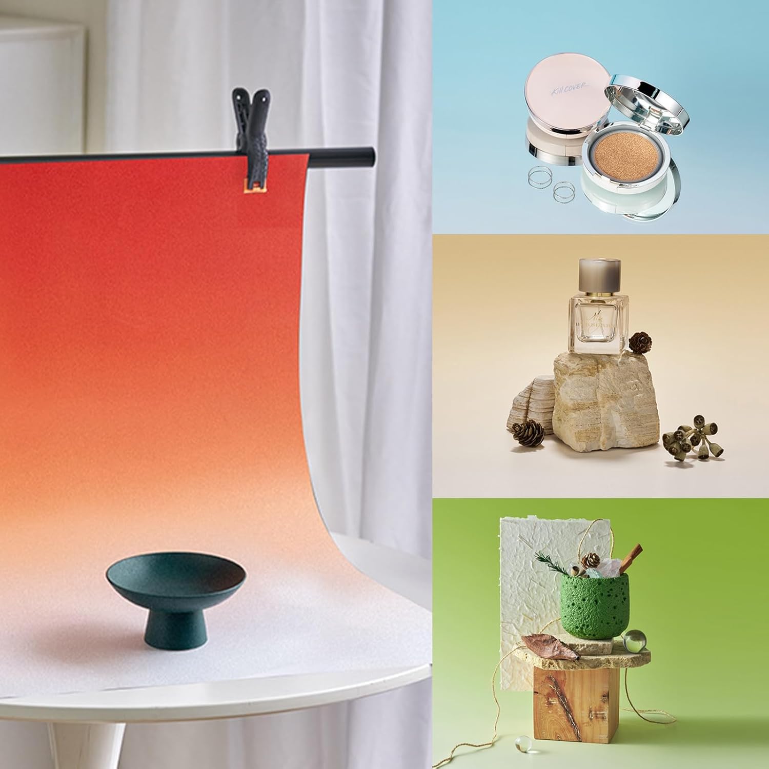 7PCS 14Patterns Product Photography Backdrops with Stand: Flat Lay Seamless 34x23in Gradient Paper Props - Tabletop Photo Backdrop Shoot for Jewelry Cosmetics Food