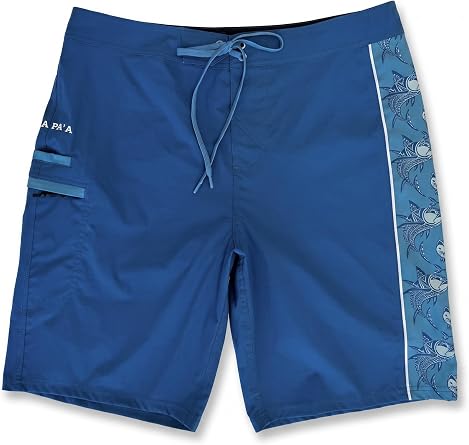 Maui Rippers Mens Stretch Fishing Board Shorts Quick Dry Mens Swim Trunks with Vinyl Tools Pocket