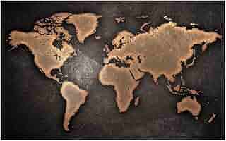 Amazon.co.jp: Potooart 世界地図 ポスター アンティーク風世界