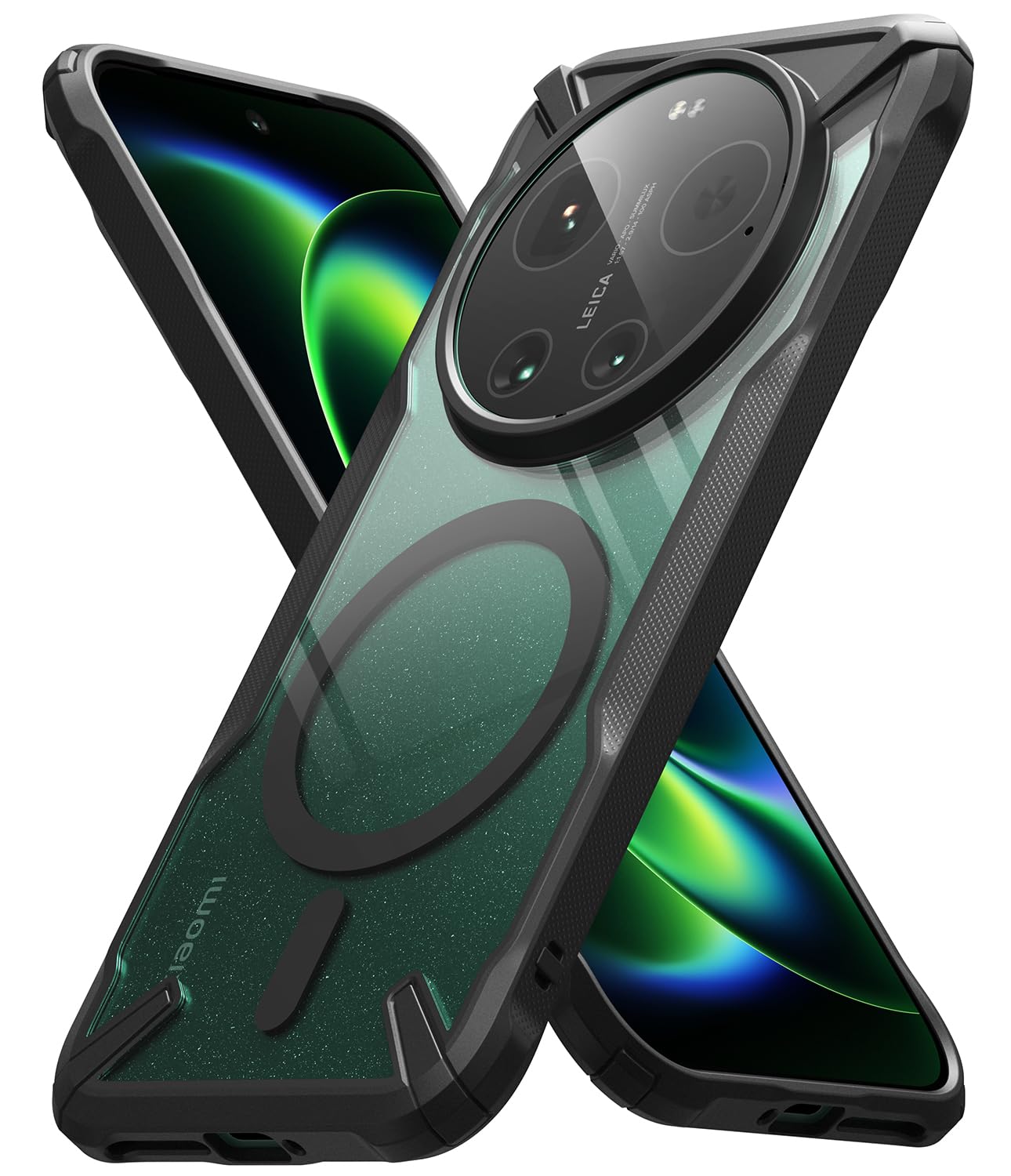 Ringke Fusion-X Compatible with iPhone Series Case Back Cover Transparent Hard Back Soft Flexible TPU Bumper Scratch Resistant Shockproof Protection (Magnetic Black, Xiaomi 17 Ultra)