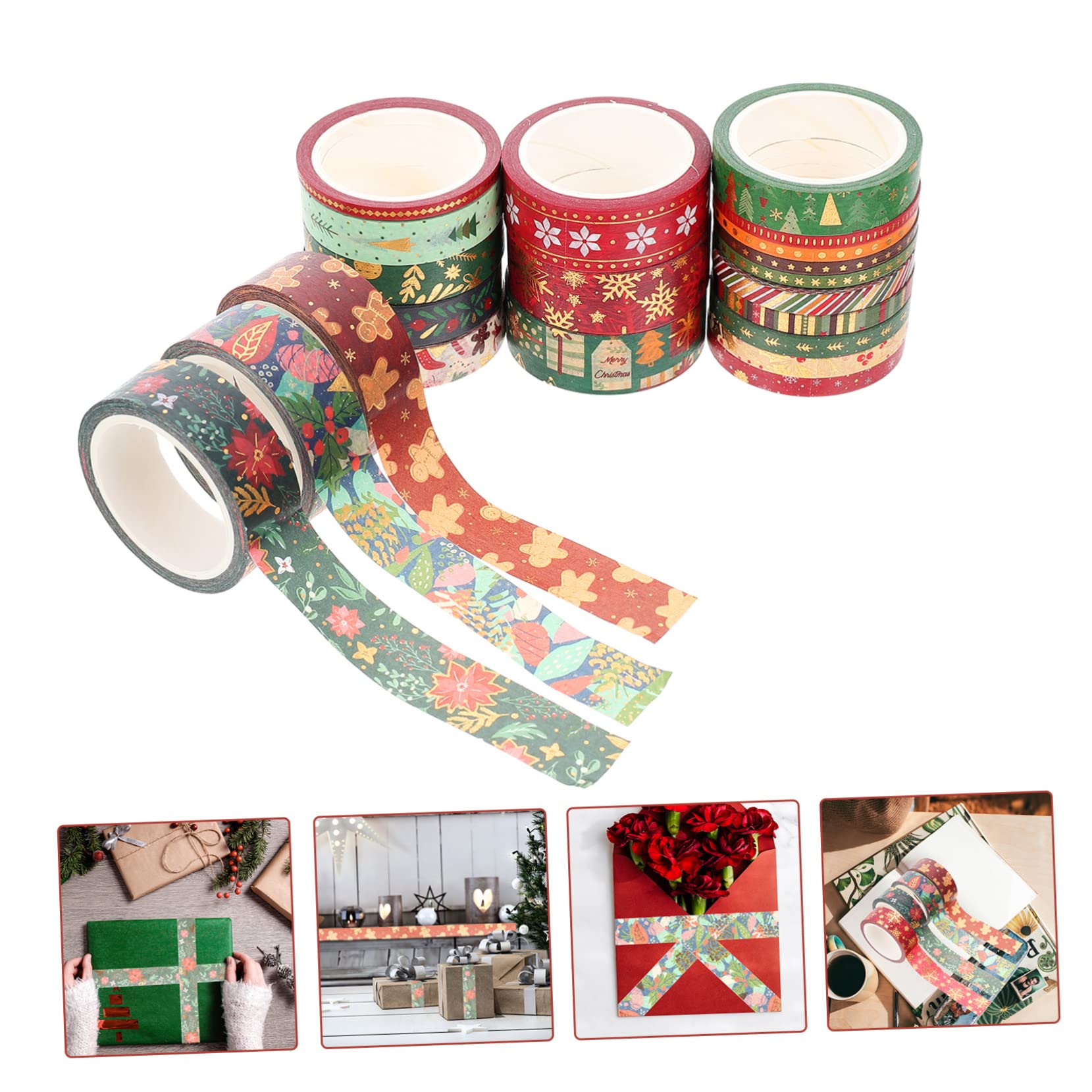 STOBOK 105rollen Teiliges Weihnachts Washi Tape Dekorative Klebebänder Für Scrapbooking Geschenkverpackung Und Kreative Projekte Für Kalender Und Planer