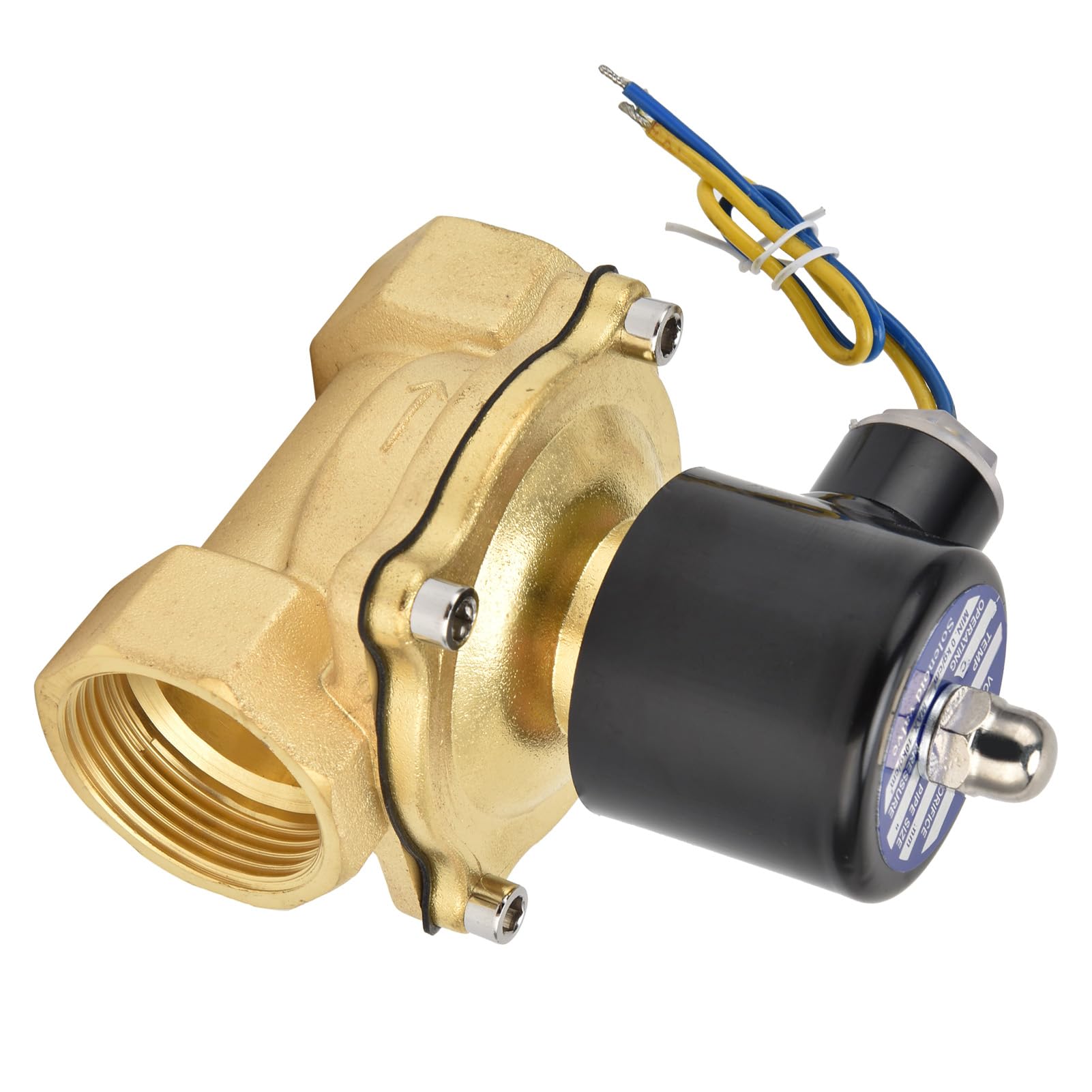 Cocoarm Magnetventil, Messing, Elektrisches Magnetventil 1-1 4 Zoll, Normalerweise Geschlossen, 32 Mm Direktantriebsmembran für Wasser, Luft, Öl, 14 Bis 176 Fahrenheit, Einfache Installation (AC24V)