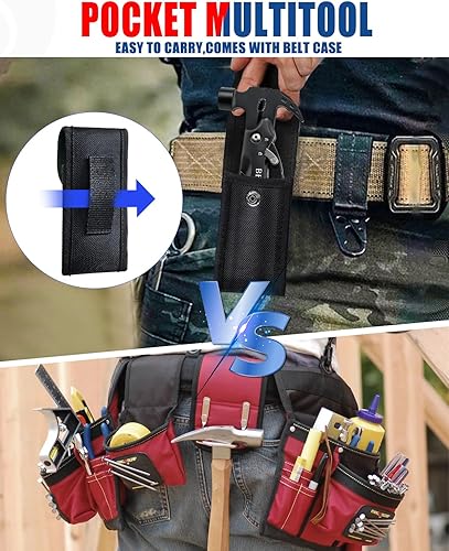 Miniatura 8 de BIBURY Martillo multiherramienta con herramienta de copo de nieve, equipo de supervivencia al aire libre multiherramienta con bloqueo de seguridad,