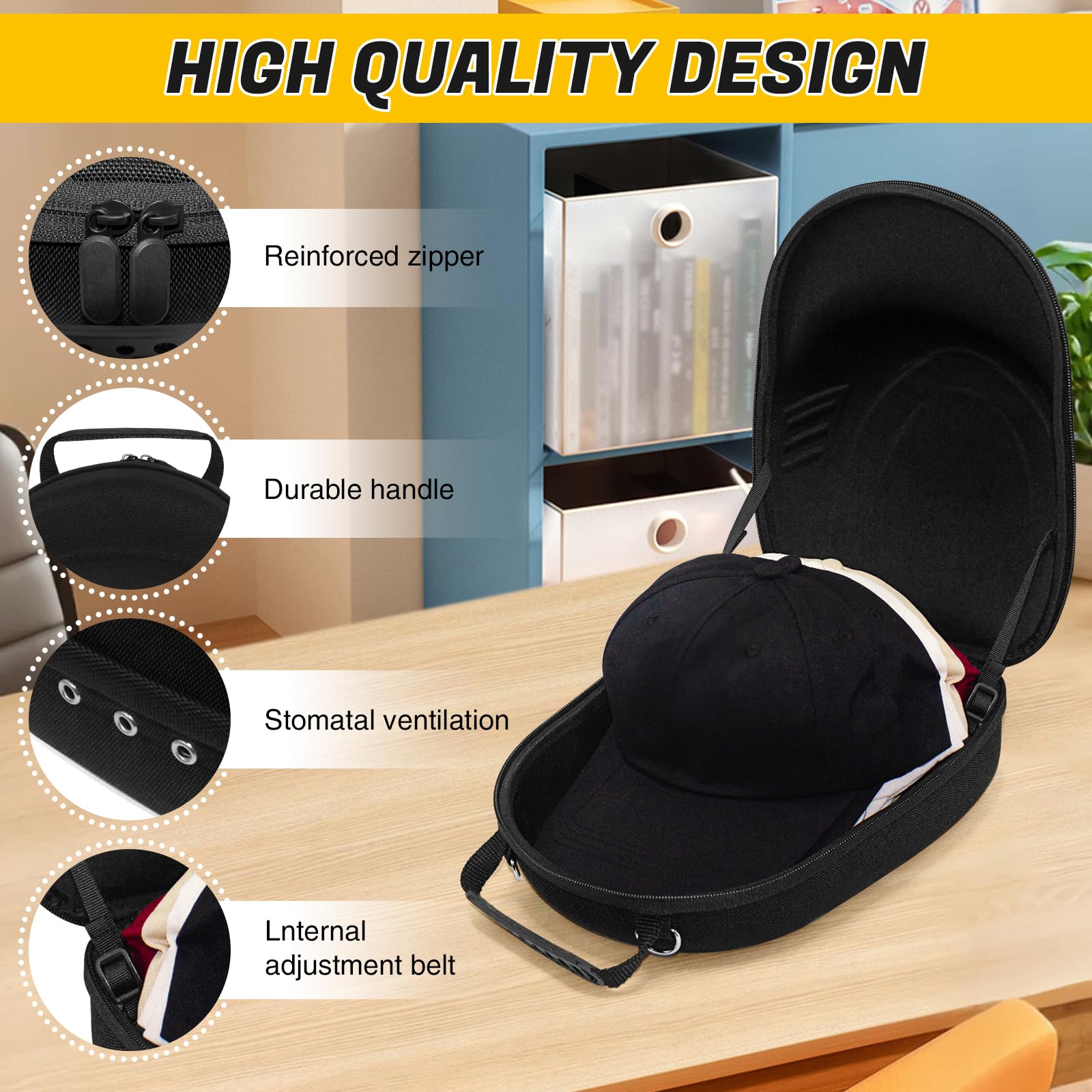 HZJYW Hat Box 2 PCS Hat Boxes with Carry Handles and Adjustable Straps Men's and Women's Travel Hat Boxes for Travel and Home Storage