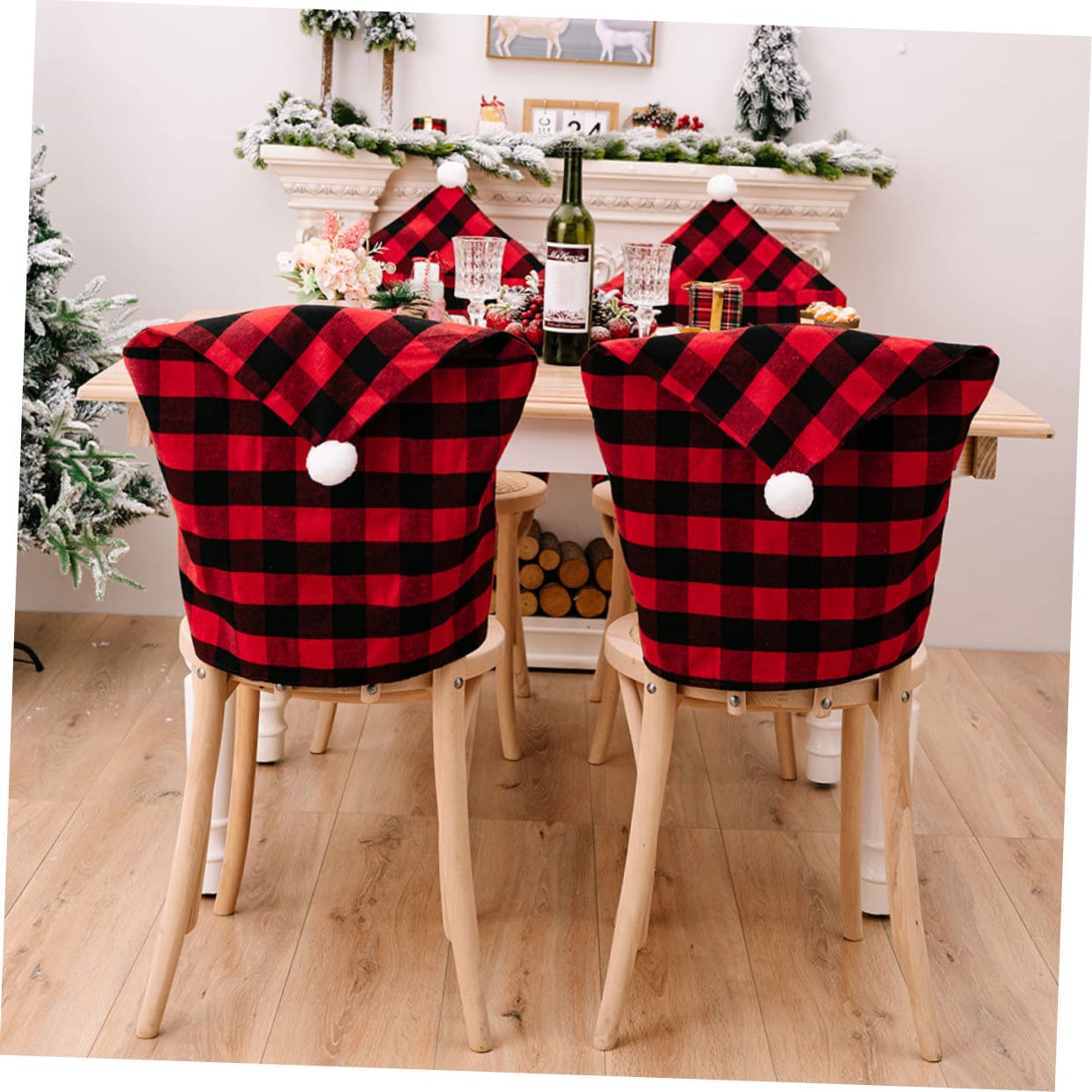 Cabilock 4 Pz Coprisedia Plaid Coprisedie Natalizie Coperture Natale Decorazioni a Nastro Ufficio Porta Decorazioni Decorative Per Cuscini Decorazione Arredamento Tessuto