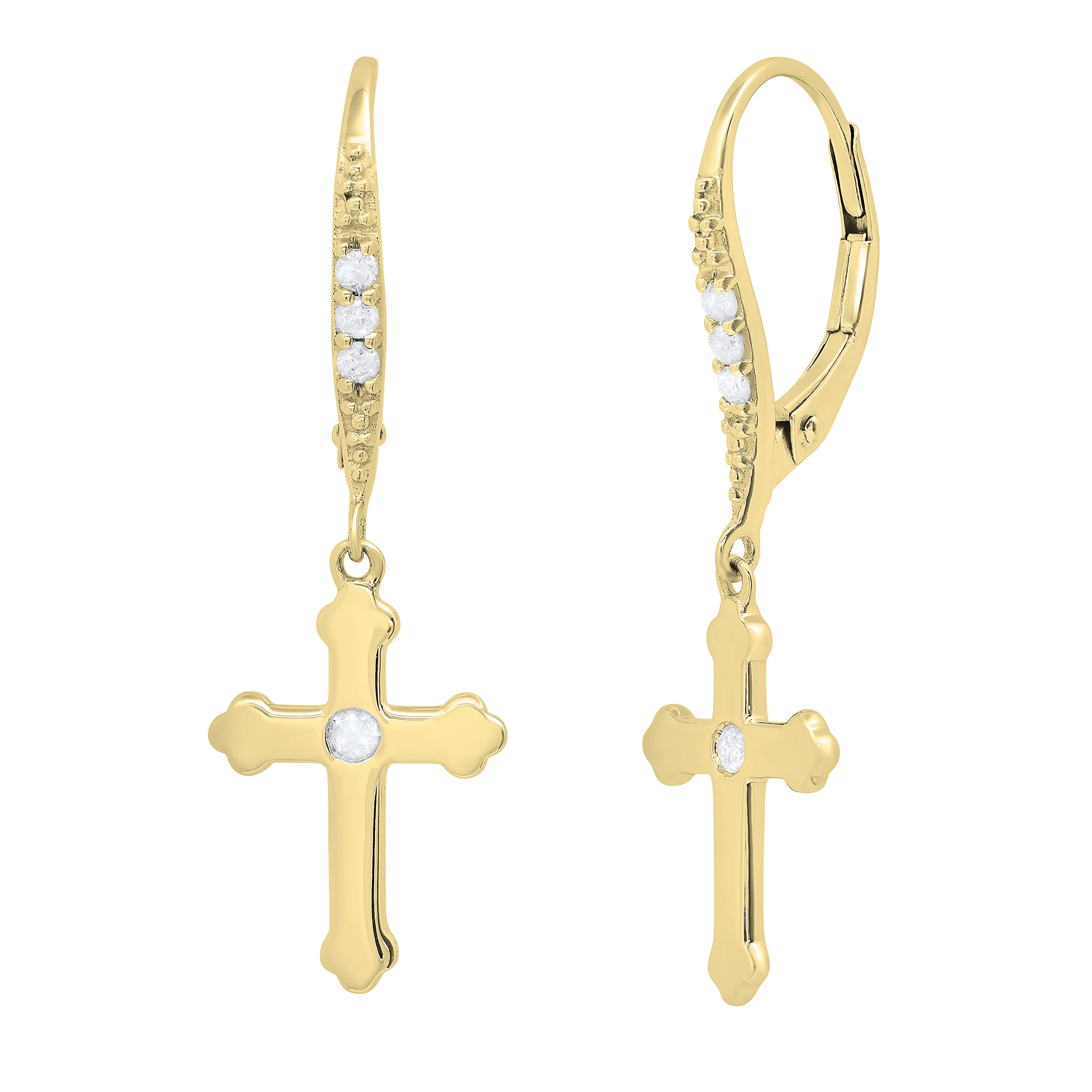 Dazzlingrock Collection Pendientes redondos de diamantes blancos cultivados en laboratorio para hombres y mujeres (Unisex) (0.14 qt Color H-I, claridad SI2)