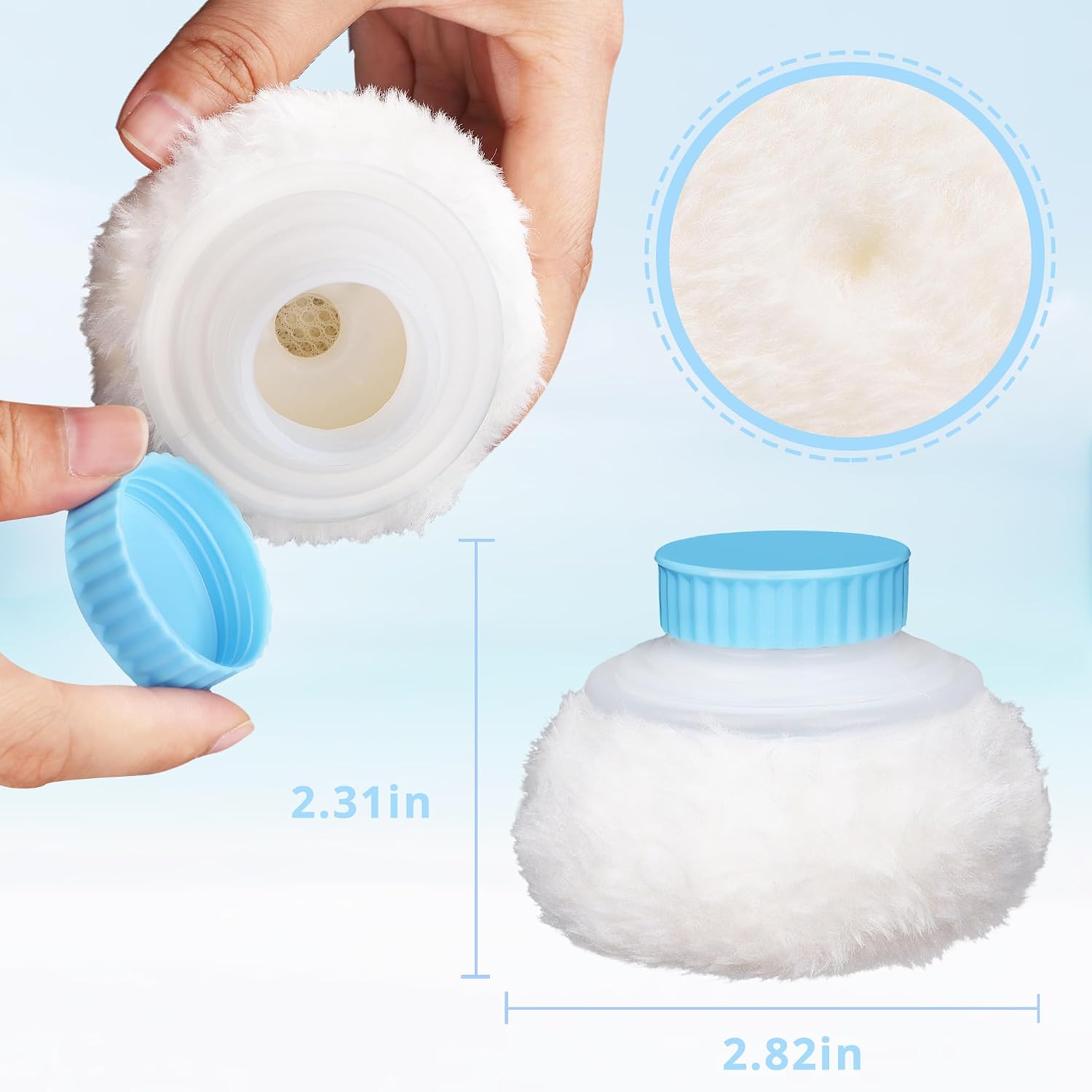 Sand Remover Puff for Beach Body Clean Removal Tool Reusable with Storage Box for Travel/Summer Family Vacation