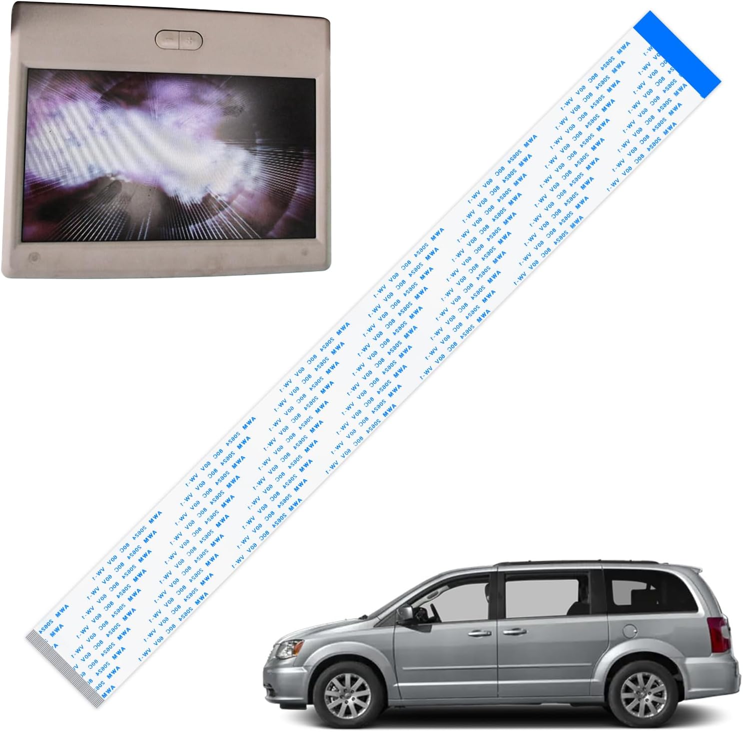 1 Pc Repair Ribbon Cable Compatible with 13-18 Dodge Caravan Chrysler Town Country Minivan Van, Only Fit for High Definition HD VES DVD Monitor/Blue Ray Players, to Fix The Video Entertainment System