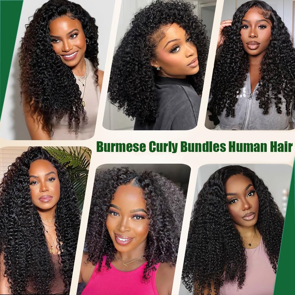 Amazon.com : Ceoltay Burmese Curly Bundles Human Hair 12 