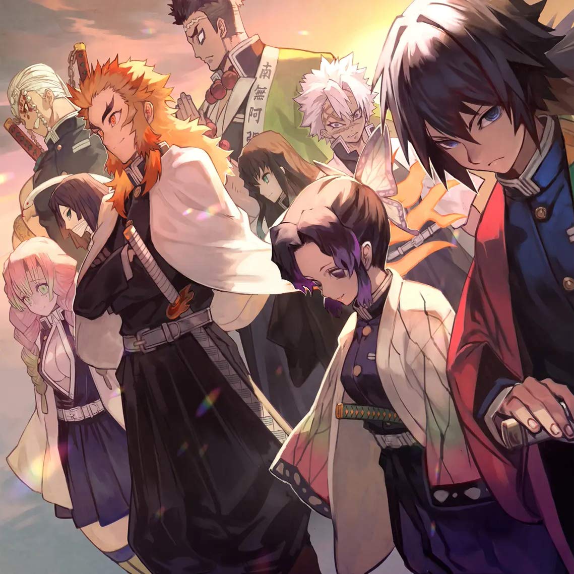 Dreamawsl Demon Slayer Poster -Nine Bit Column - Metal Poster Anime Tin Poster Manga Poster 12 x 12 inch （30 x 30 cm）