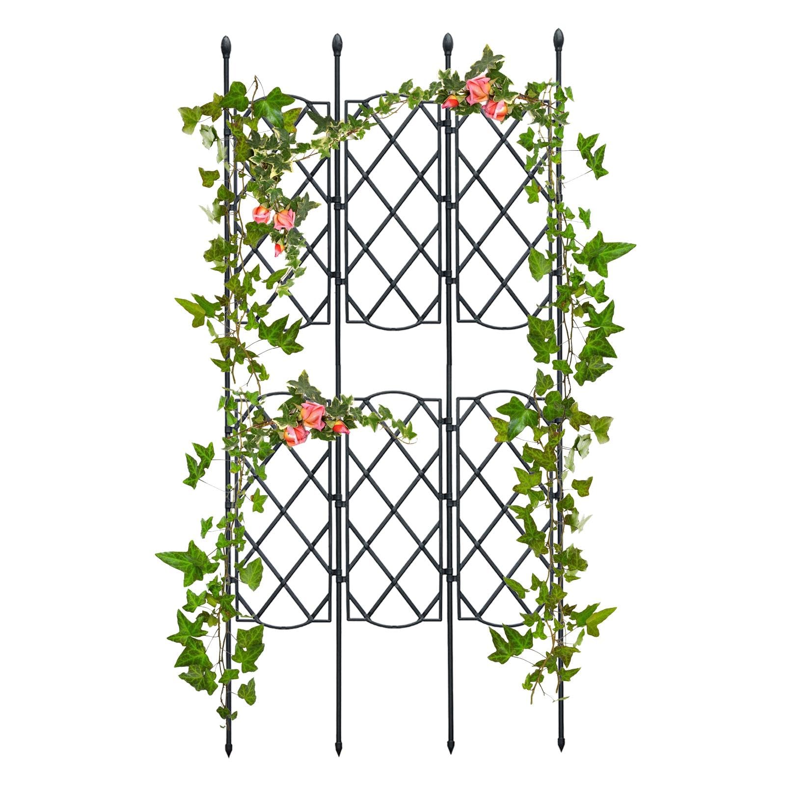 Gdiojnfg Garden Trellis For Climbing Plants, Metal Trellis For Climbing Plants, Garden Trellis Panels, Superimposed Garden Flower Support, Rustproof Garden Plant Climbing Trainer For Potted Plants