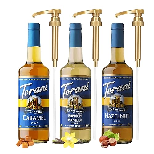 Trío de jarabe sin azúcar, vainilla francesa, caramelo y avellana, sabor a café y soda italiana para bebidas, tres botellas de 25.4 onzas con 3