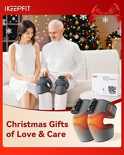 Miniatura 2 de MAXwarm 4.0 - Rodillera eléctrica calentada con 5 niveles de calor y 3 modos de masaje, regalos para hombres y mujeres (gris, par)