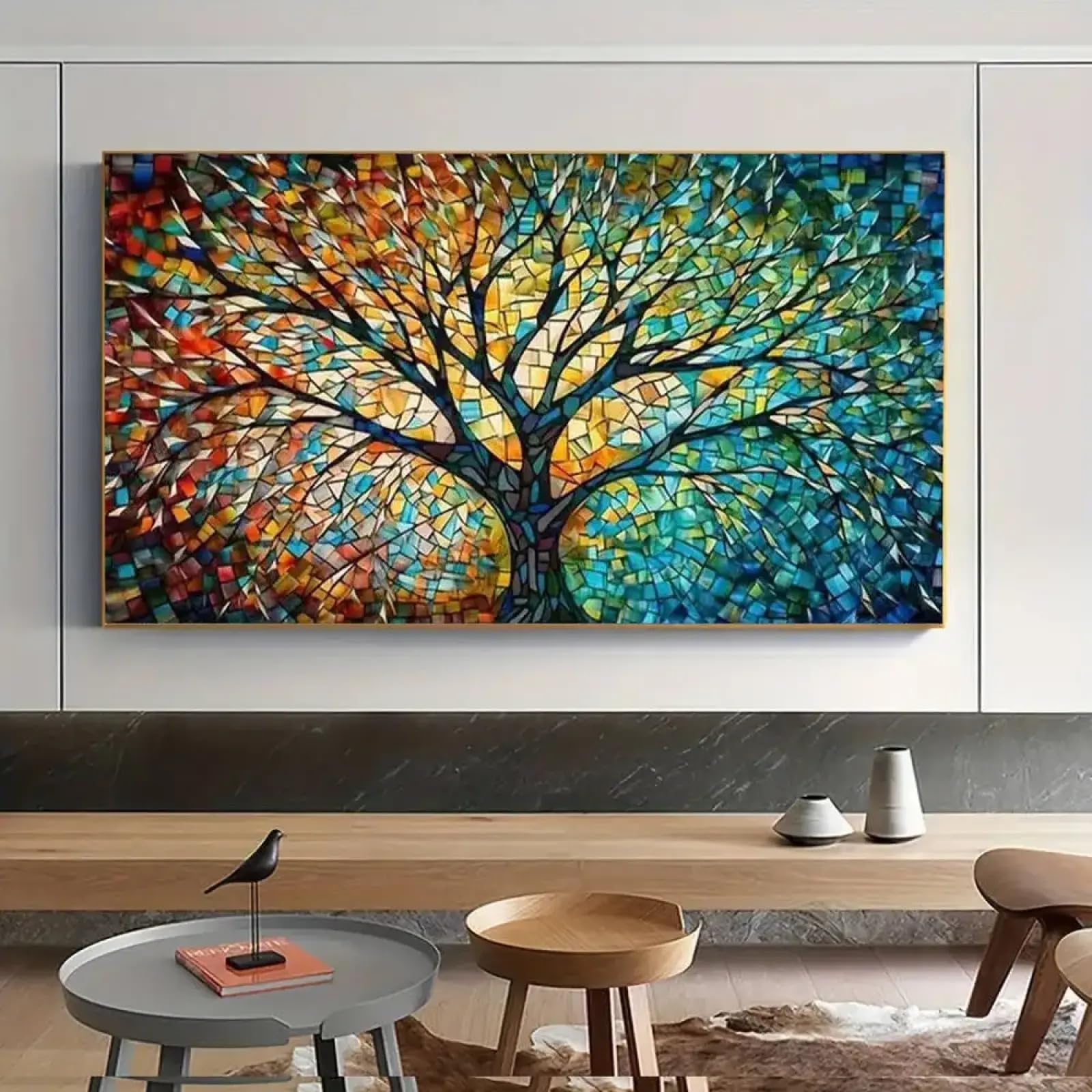 Impression sur toile arbre à argent XINBAO œuvre d'art murale - 6
