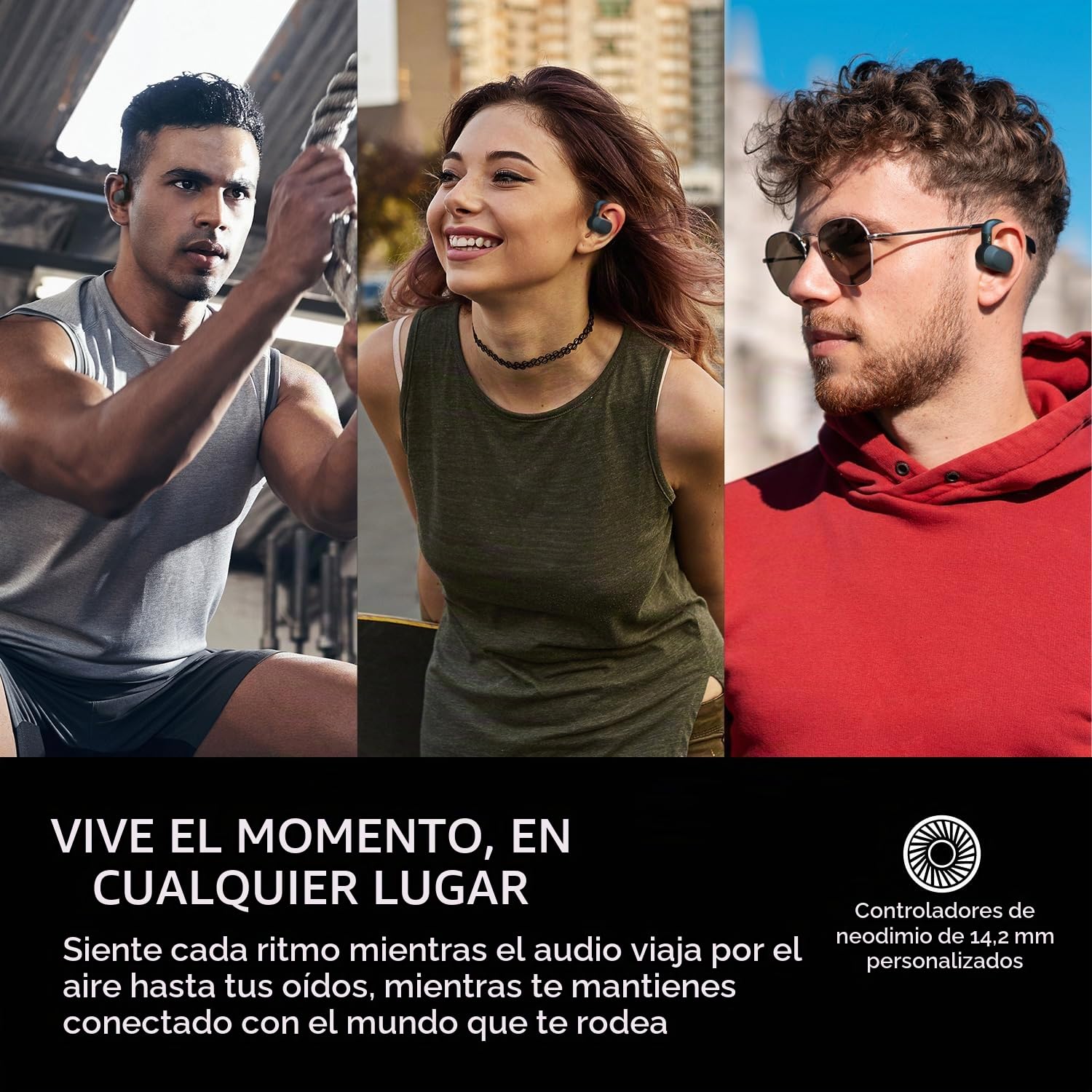 CREATIVE Outlier Go Auriculares inalámbricos Open-Ear con Ajuste Regulable y Ganchos para Las Orejas, hasta 26 Horas de reproducción Total, micrófonos duales, Bluetooth 5.4, IPX4 (Azul Oscuro)