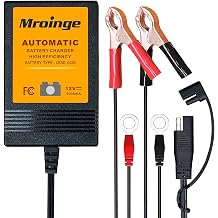 Trickle Charger 12V 1000mA Smart Battery Charger &amp; Maintainer and Automatic Float Charger for Motorcycle, ATV, Lawnmowers and More