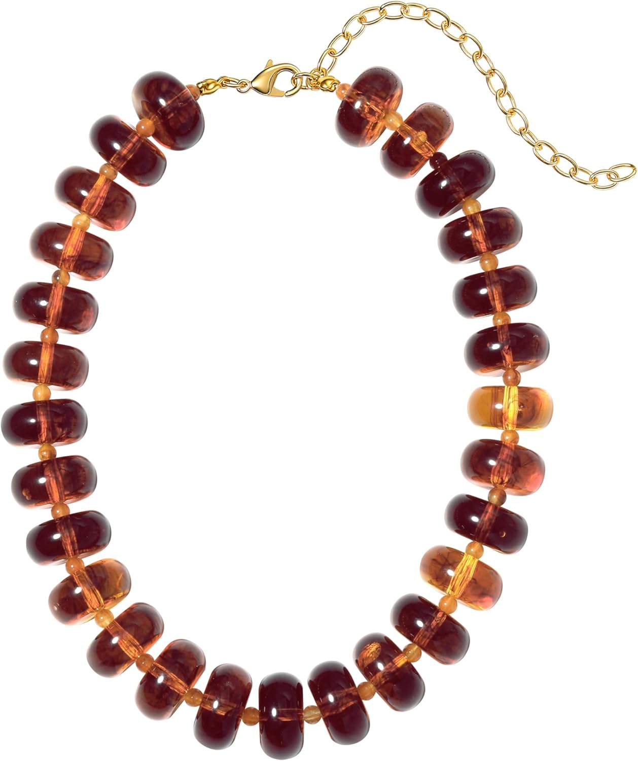 Chunky Bead Necklace for Women,Stone & Oversized Beaded Necklaces,Bold Statement Chain,Large Beads Necklace, Fashion Jewelry for Spring Summer Gifts